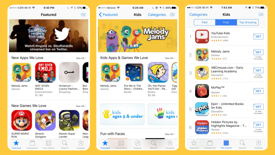 A few areas we were featured in the App Store.