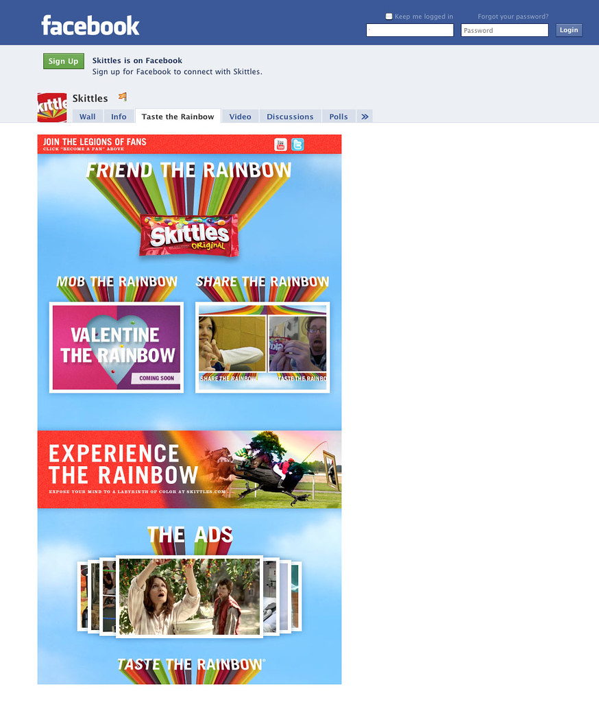 Skittles Facebook app.