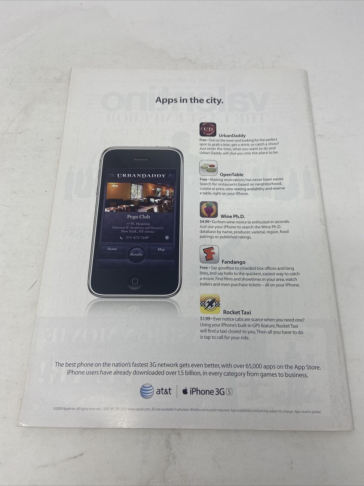 Back cover of The New Yorker. Sept 7, 2009.